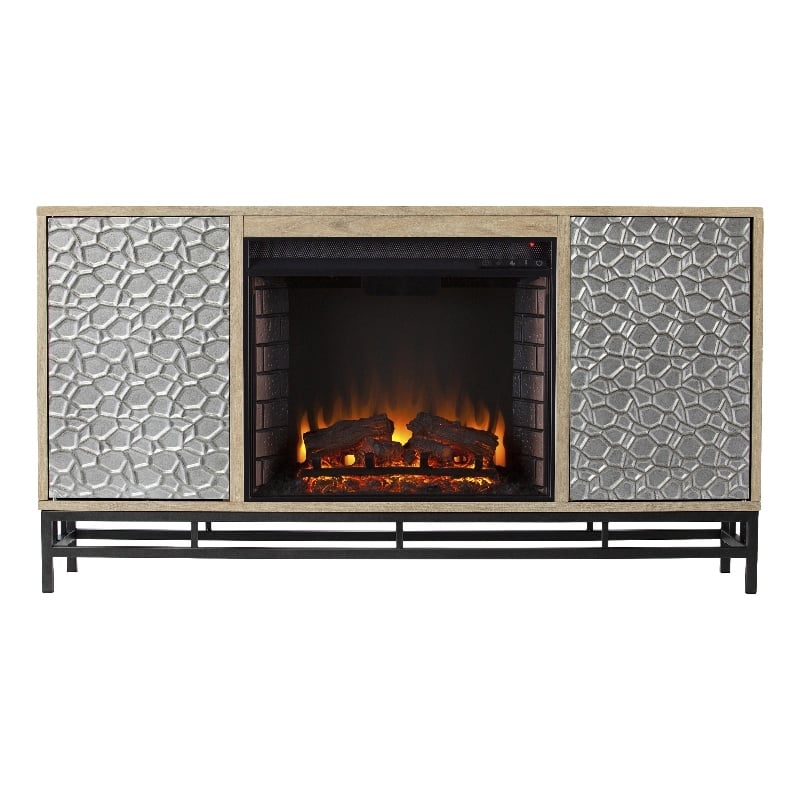 SEI Furniture Hollesborne Electric Fireplace with  Media Storage