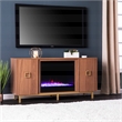 SEI Furniture Yorkville Wood and Iron Fireplace Media Console in Natural