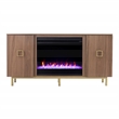 SEI Furniture Yorkville Wood and Iron Fireplace Media Console in Natural