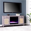SEI Furniture Edderton Wood and Metal Fireplace Media Console in Gray