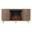 SEI Furniture Yorkville Wood and Metal Fireplace Media Console in Natural