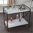 SEI Furniture Maxton Contemporary Glass and Iron Bar Cart in Black
