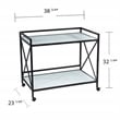 SEI Furniture Maxton Contemporary Glass and Iron Bar Cart in Black
