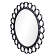 Southern Enterprises Abdella Round Iron and Wood Decorative Mirror in Black