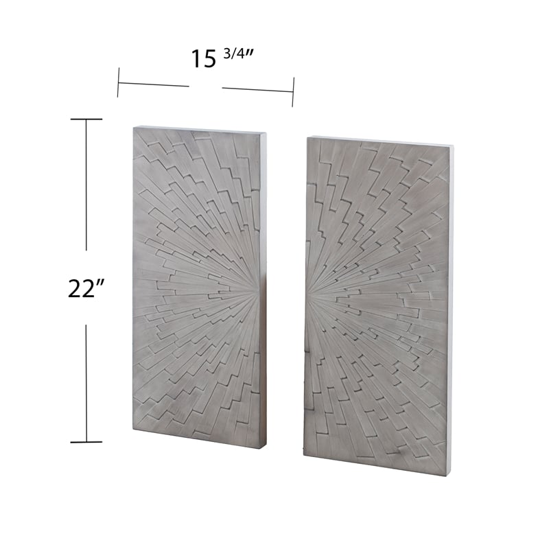 SEI Furniture Arvistra 2-Piece Wood Decorative Wall Panel Set in Gray