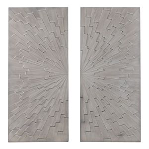 SEI Furniture Arvistra 2-Piece Wood Decorative Wall Panel Set in Gray