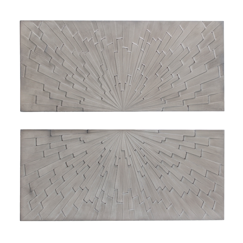 SEI Furniture Arvistra 2-Piece Wood Decorative Wall Panel Set in Gray
