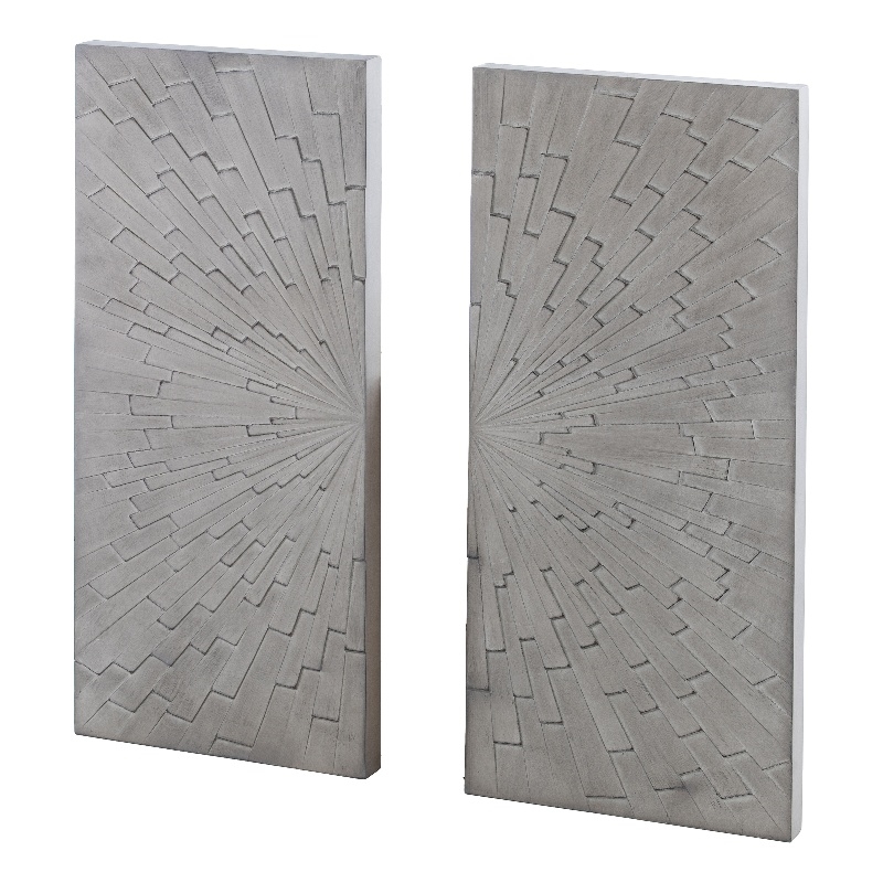 SEI Furniture Arvistra 2-Piece Wood Decorative Wall Panel Set in Gray