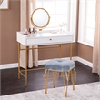 Southern Enterprises Derald Wood and Iron Dressing Vanity in White