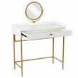 Southern Enterprises Derald Wood and Iron Dressing Vanity in White