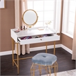 Southern Enterprises Derald Wood and Iron Dressing Vanity in White