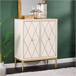 SEI Furniture Marradi Engineered Wood and Iron Bar Cabinet in White