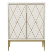 SEI Furniture Marradi Engineered Wood and Iron Bar Cabinet in White
