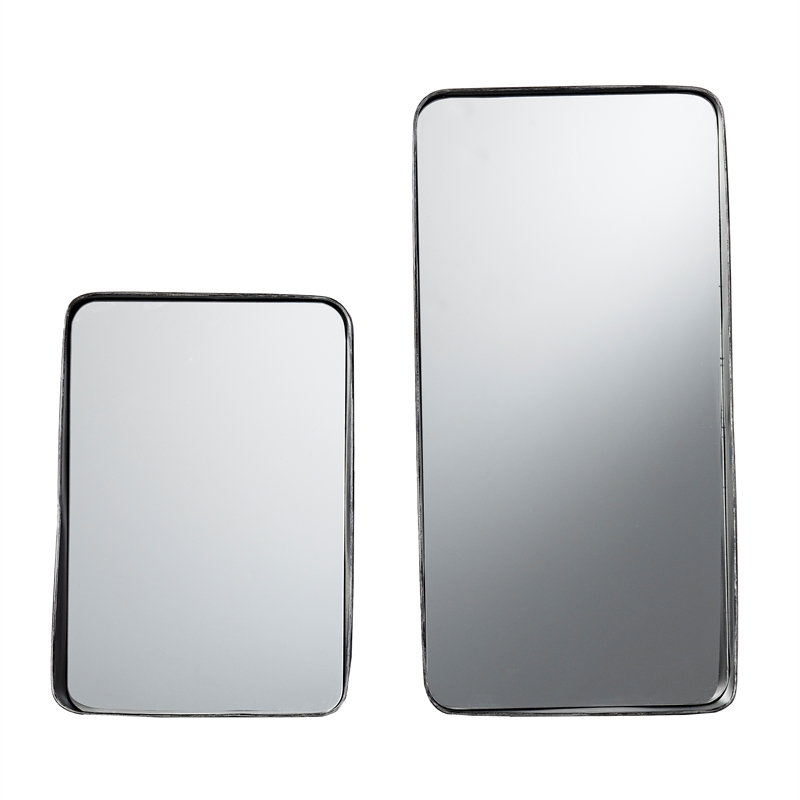 Southern Enterprises Amboros 2-Piece Iron Decorative Mirror/Shelf Set in Black