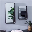 Southern Enterprises Amboros 2-Piece Iron Decorative Mirror/Shelf Set in Black