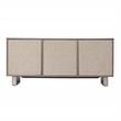 Southern Enterprises Abston Wood Iron Linen TV/Media Console in Gray