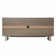Southern Enterprises Abston Wood Iron Linen TV/Media Console in Gray