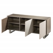 Southern Enterprises Abston Wood Iron Linen TV/Media Console in Gray