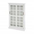 Southern Enterprises Sliding-Door Wood Glass Window-Pane Media Cabinet in White