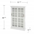 Southern Enterprises Sliding-Door Wood Glass Window-Pane Media Cabinet in White