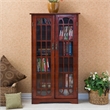Southern Enterprises Window-Pane Wood Double-Door Media Cabinet in Brown
