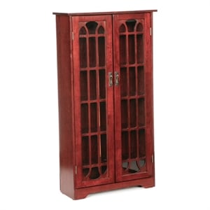 southern enterprises window-pane wood double-door media cabinet in brown