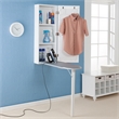 Southern Enterprises Rowden Mirror Wood Wall-Mount Ironing Center in Off White