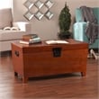 Southern Enterprises Pyramid Wood and Metal Cocktail Table Trunk in Brown