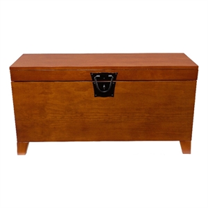 Southern Enterprises Pyramid Wood and Metal Cocktail Table Trunk in Brown