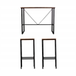 Southern Enterprises Venallo 3-Piece Wood and Iron Outdoor Bar Set in Natural