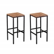 Southern Enterprises Venallo 3-Piece Wood and Iron Outdoor Bar Set in Natural