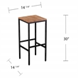 Southern Enterprises Venallo 3-Piece Wood and Iron Outdoor Bar Set in Natural