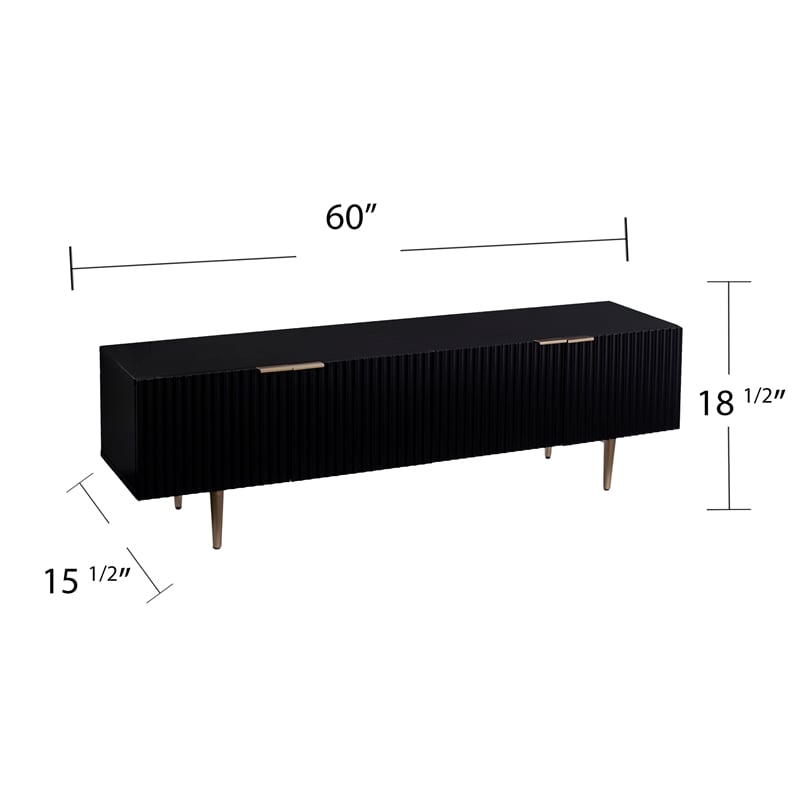 Southern Enterprises Pilston Engineered Wood and Iron TV/Media Console in Black