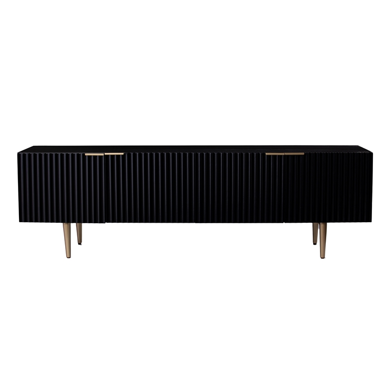 Southern Enterprises Pilston Engineered Wood and Iron TV/Media Console in Black