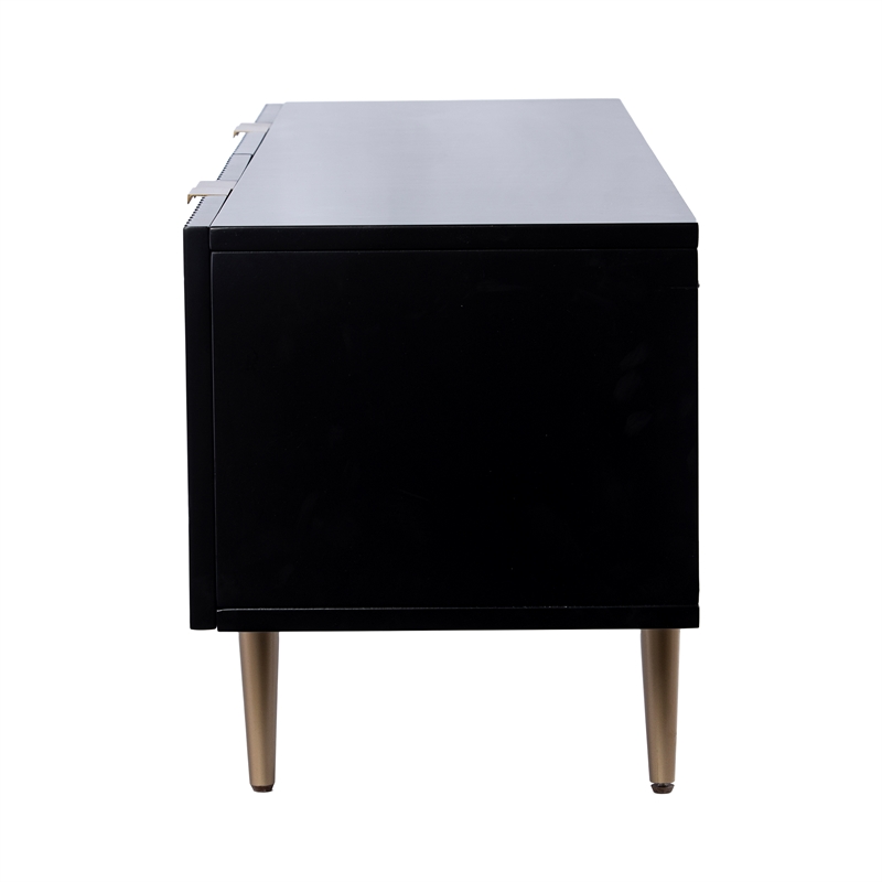 Southern Enterprises Pilston Engineered Wood and Iron TV/Media Console in Black
