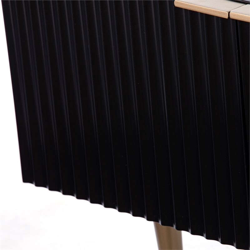 Southern Enterprises Pilston Engineered Wood and Iron TV/Media Console in Black