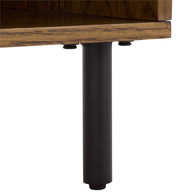 Southern Enterprises Amelin Wood and Metal 1 Drawer 1 Shelf Nightstand in Walnut