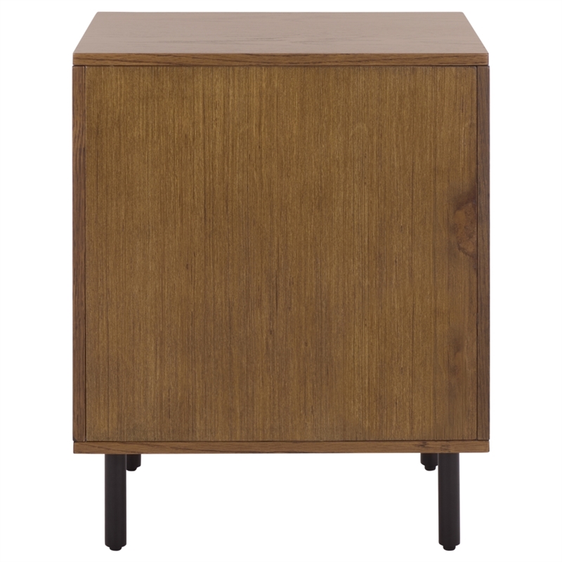 Southern Enterprises Amelin Wood and Metal 1 Drawer 1 Shelf Nightstand in Walnut