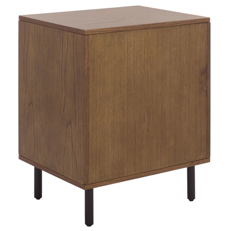 Southern Enterprises Amelin Wood and Metal 1 Drawer 1 Shelf Nightstand in Walnut