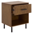 Southern Enterprises Amelin Wood and Metal 1 Drawer 1 Shelf Nightstand in Walnut