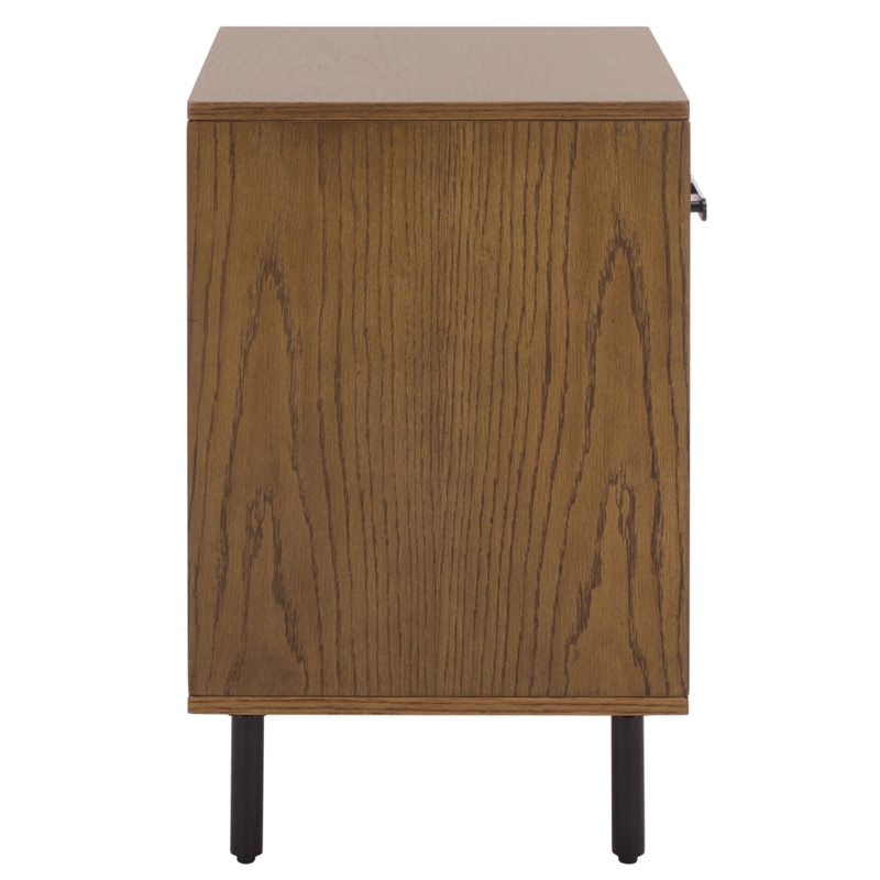 Southern Enterprises Amelin Wood and Metal 1 Drawer 1 Shelf Nightstand in Walnut