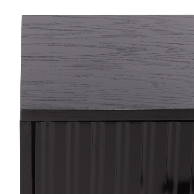 Southern Enterprises Amelin Wood and Metal  1 Drawer 1 Shelf Nightstand in Black