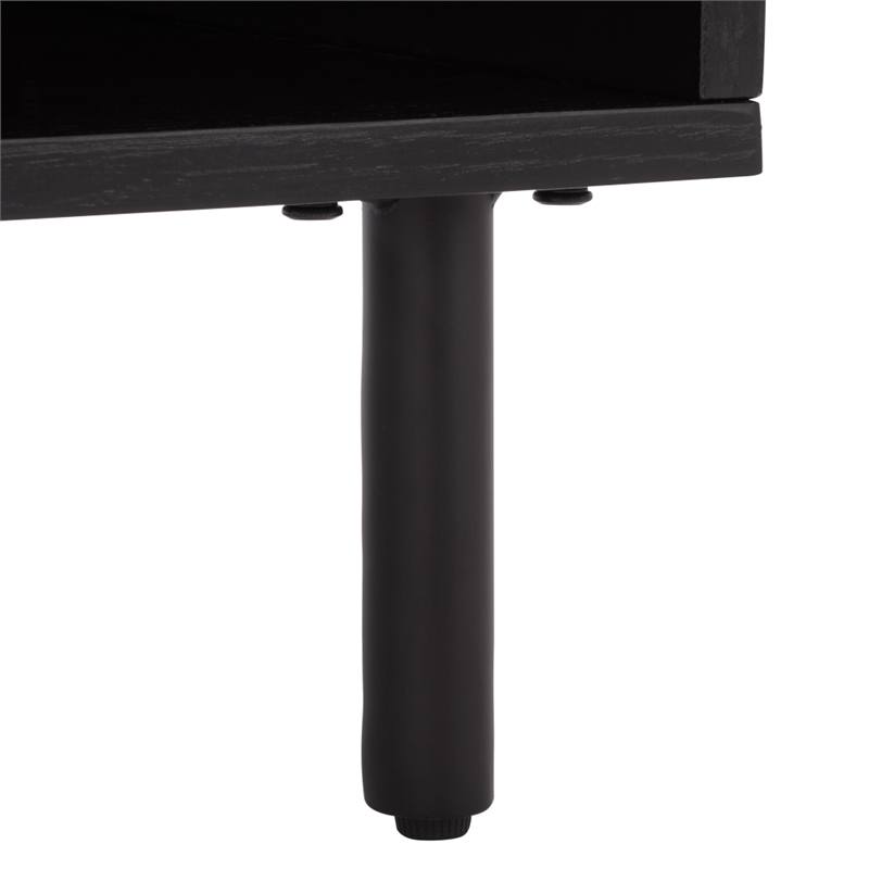 Southern Enterprises Amelin Wood and Metal  1 Drawer 1 Shelf Nightstand in Black