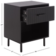 Southern Enterprises Amelin Wood and Metal  1 Drawer 1 Shelf Nightstand in Black