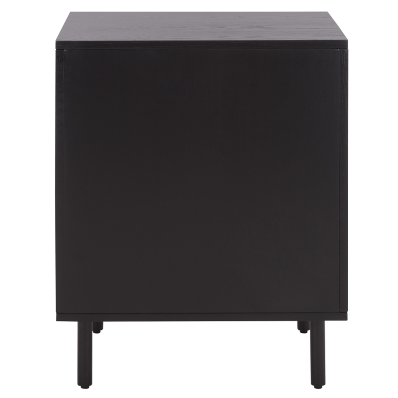 Southern Enterprises Amelin Wood and Metal  1 Drawer 1 Shelf Nightstand in Black