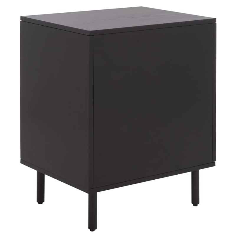 Southern Enterprises Amelin Wood and Metal  1 Drawer 1 Shelf Nightstand in Black