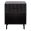 Southern Enterprises Amelin Wood and Metal  1 Drawer 1 Shelf Nightstand in Black