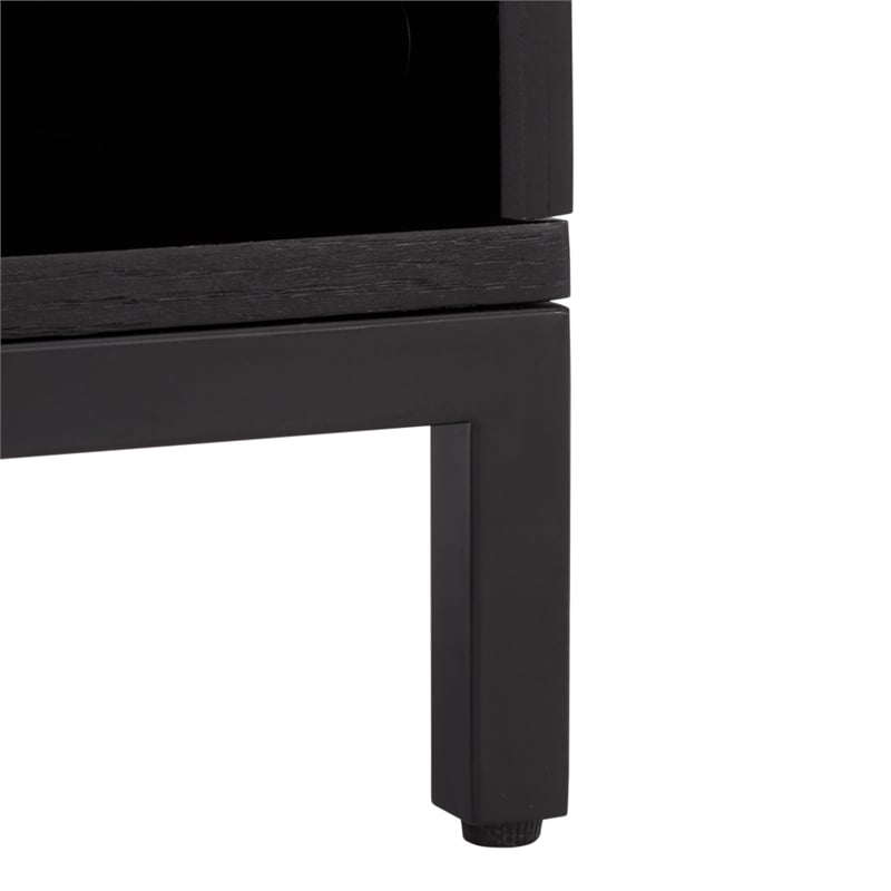 Southern Enterprises Himalay Wood Nightstand in Black