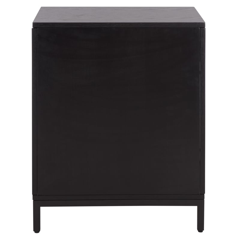 Southern Enterprises Himalay Wood Nightstand in Black