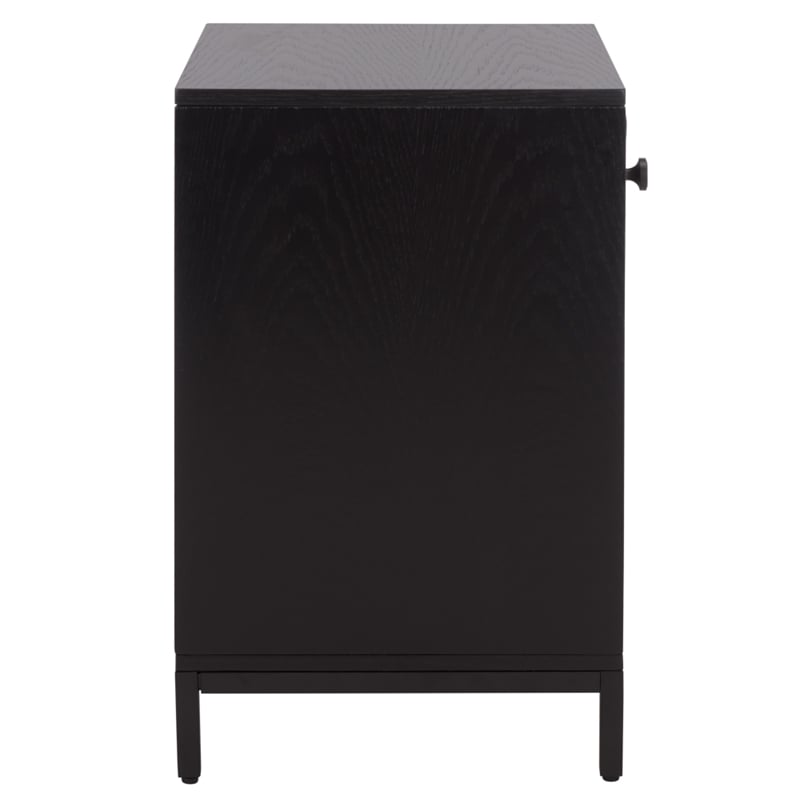 Southern Enterprises Himalay Wood Nightstand in Black